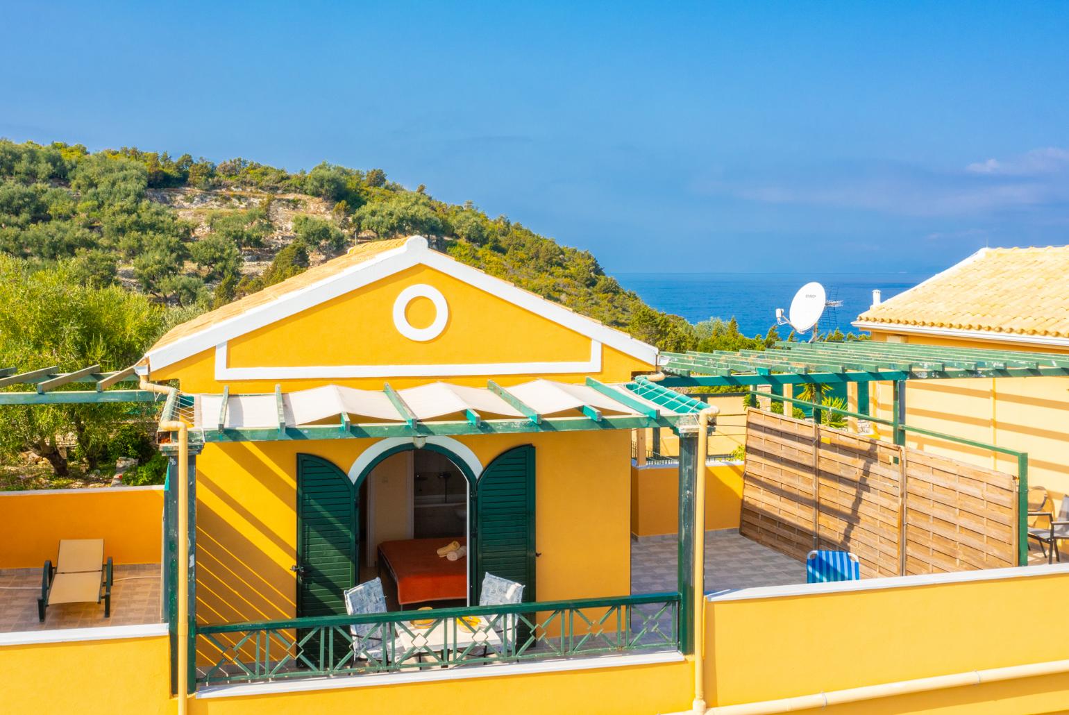 Upper terrace area with panoramic sea views