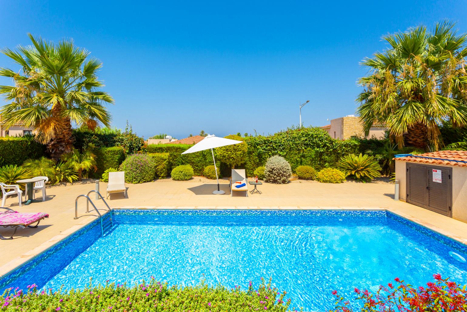 Private pool, terrace, and garden