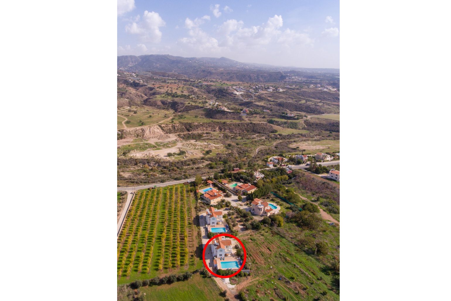 Aerial view of the Villa 