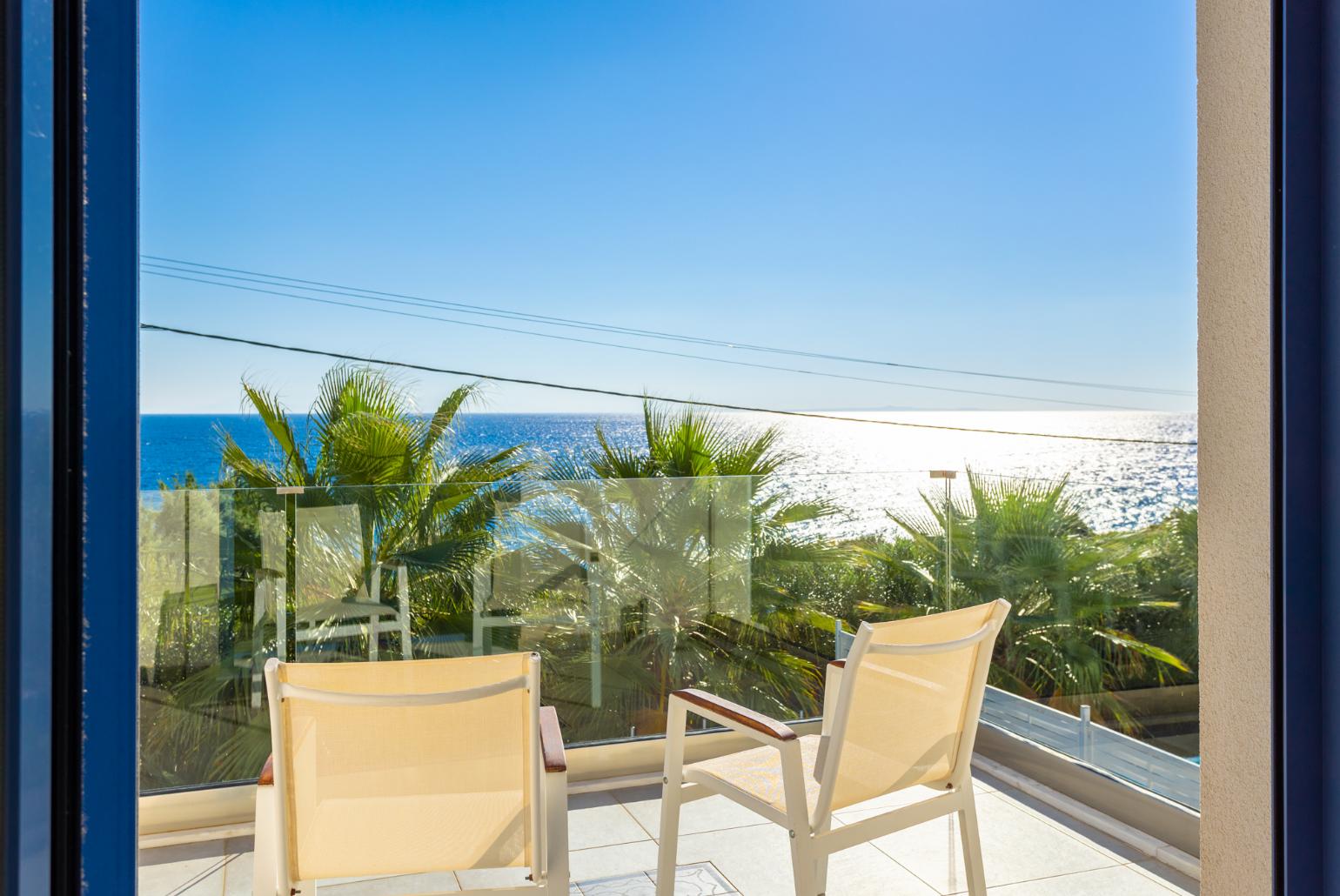 Balcony with sea views