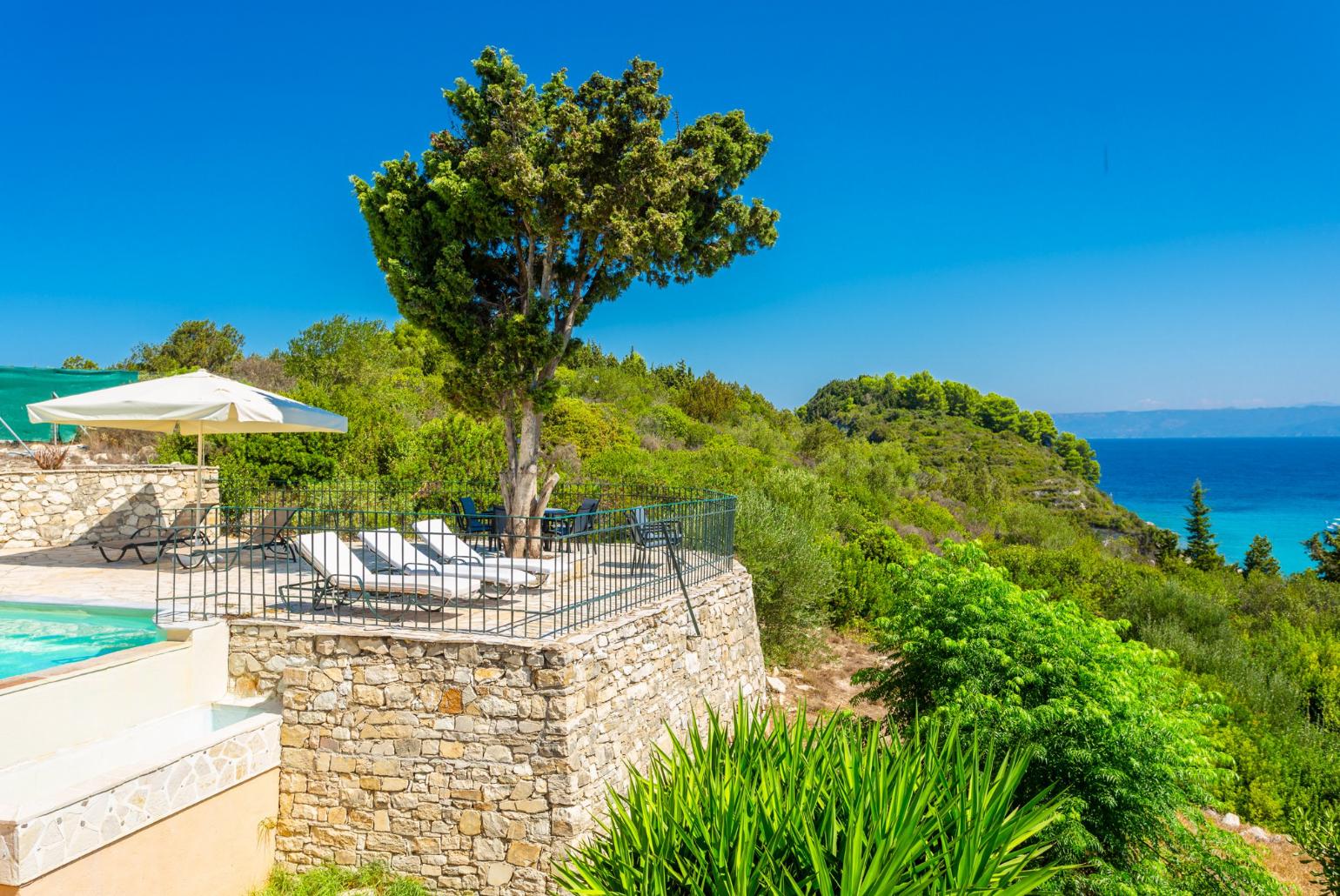 Private terrace with panoramic sea views