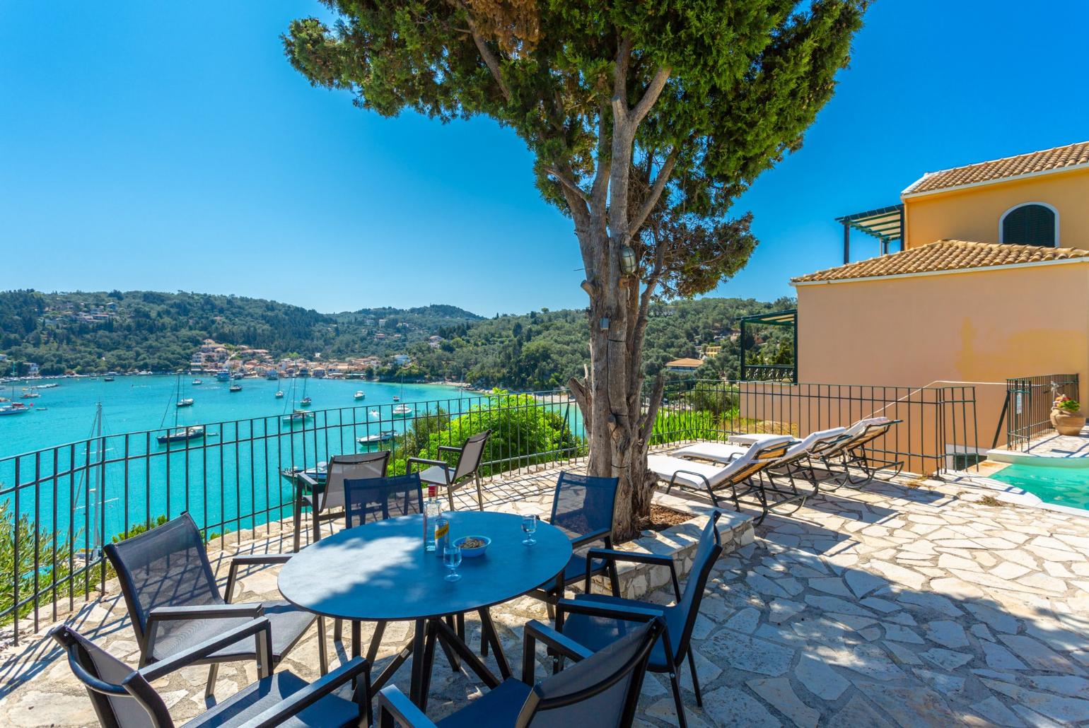 Private terrace with panoramic sea views