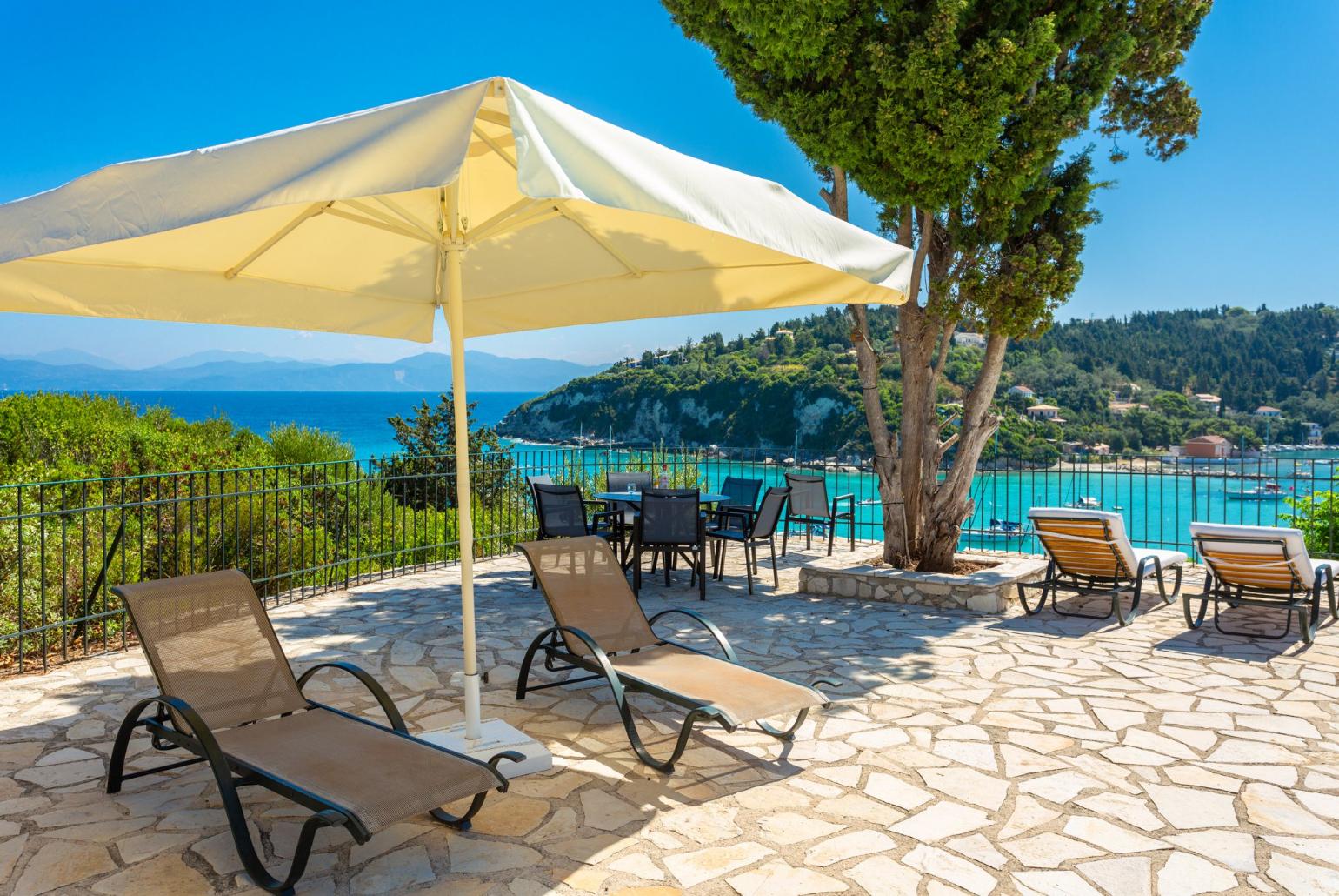 Private terrace with panoramic sea views