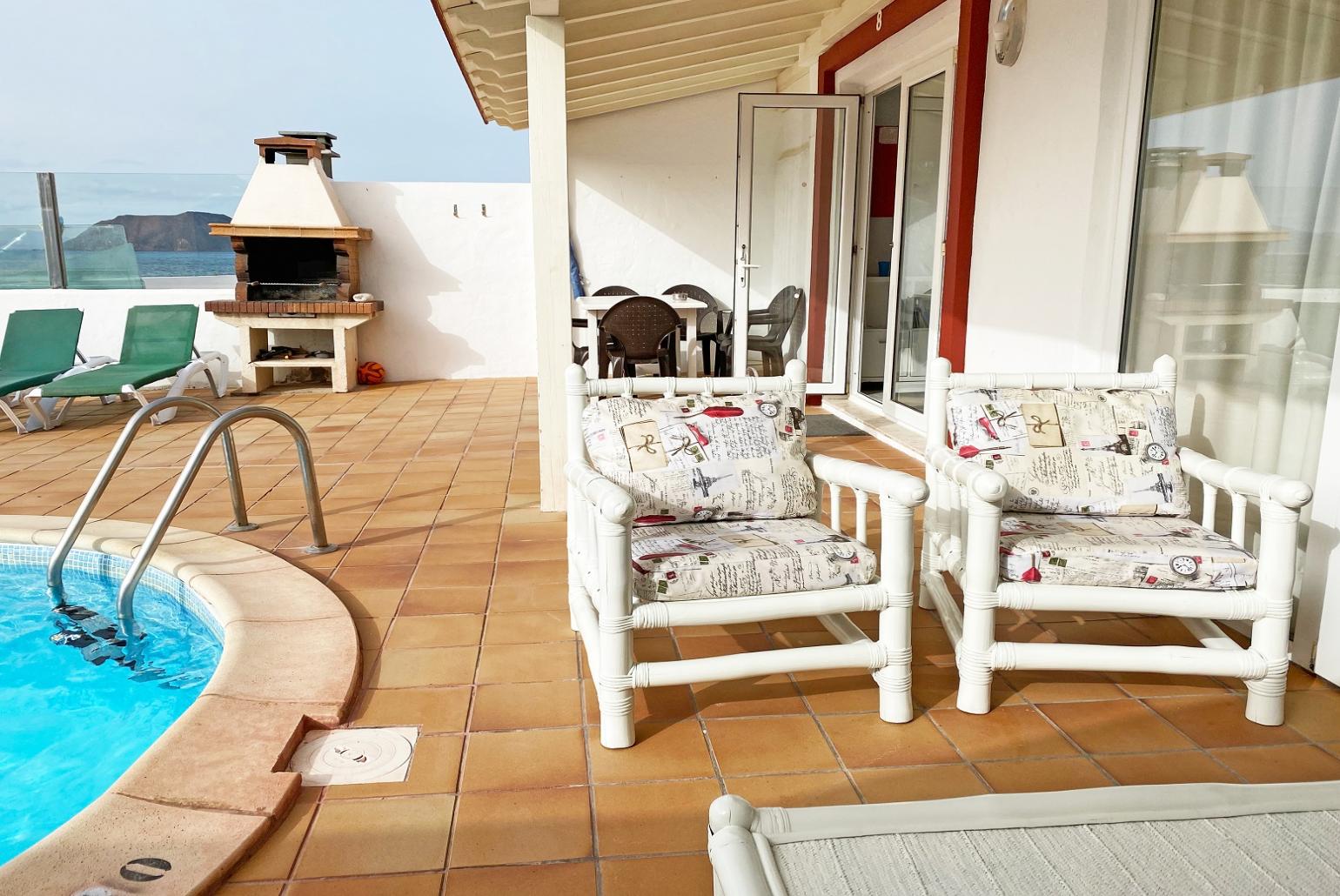 Sheltered patio  with outdoor BBQ