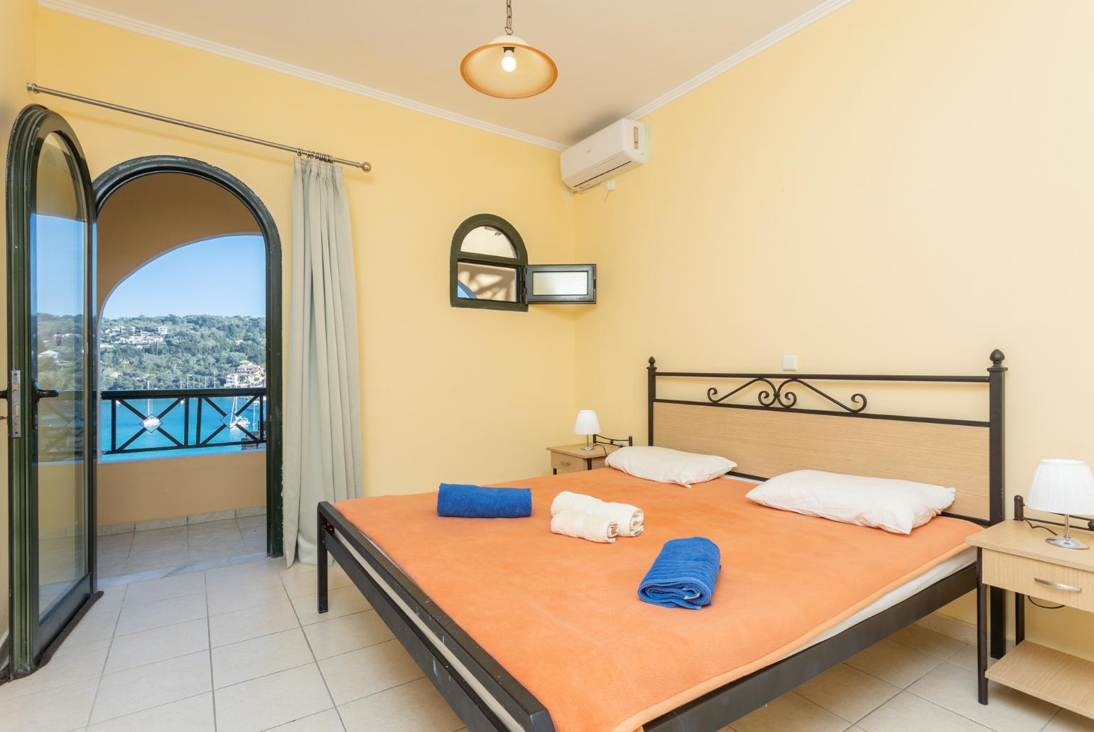 Double bedroom with A/C and sea views