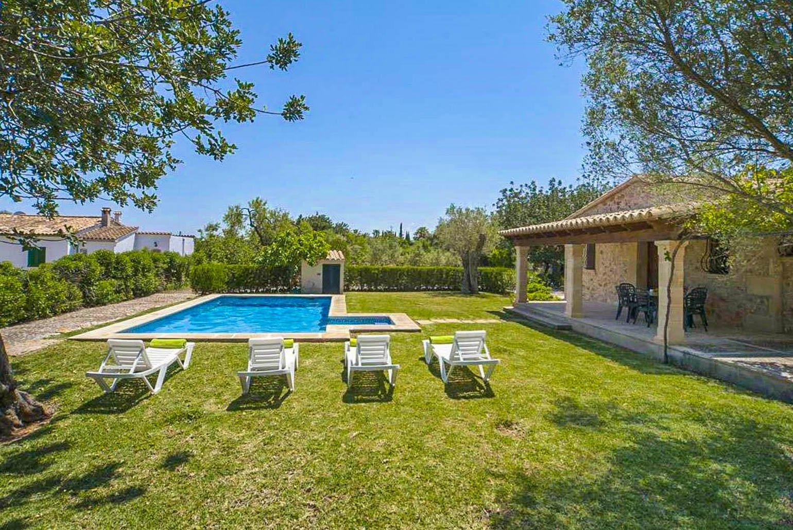 Private pool with terrace and garden area