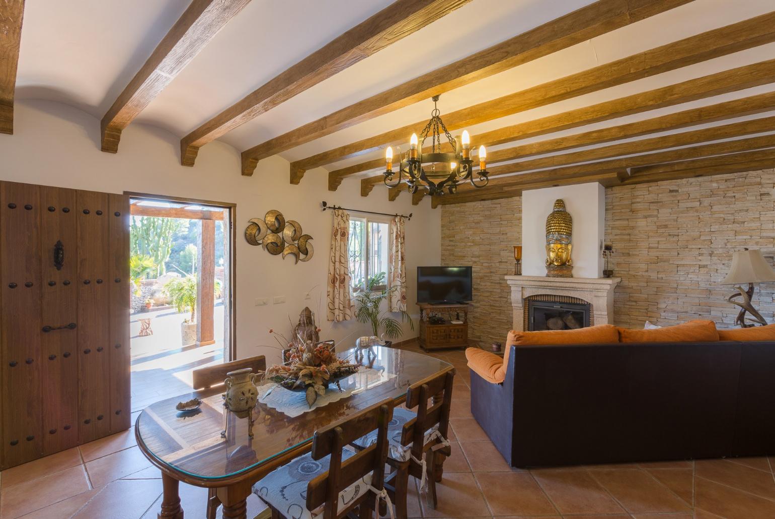 Living room with dining area.