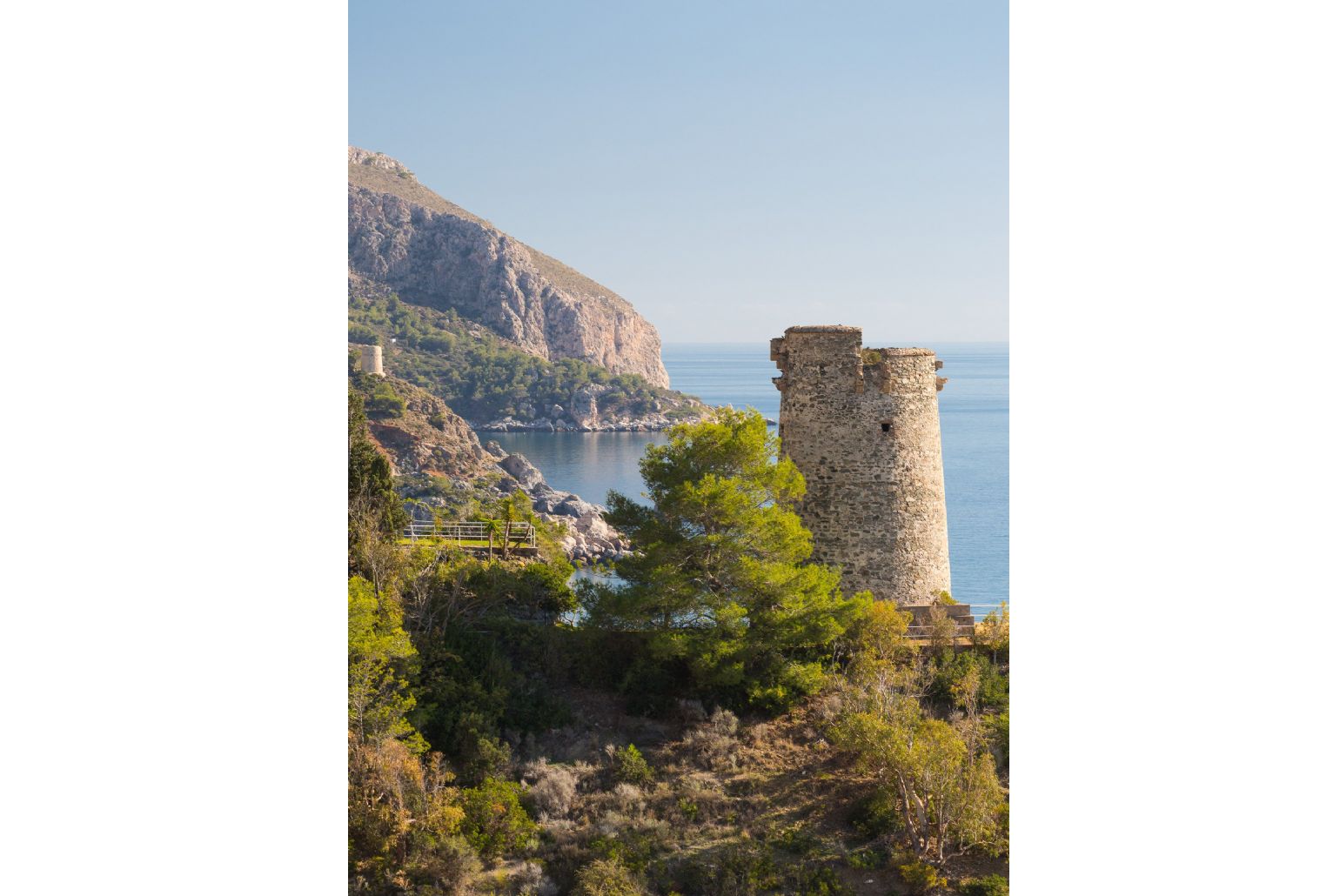 Old Moorish watchtowers line the coast a short drive from Villa Rosandra