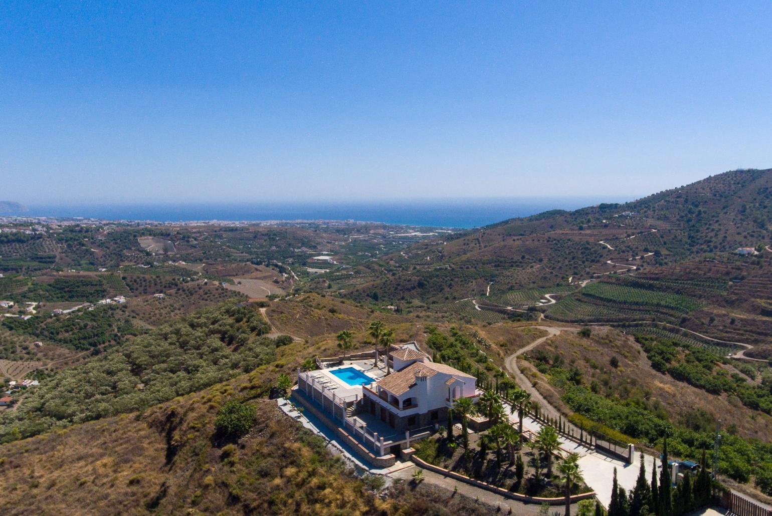Aerial view showing location of Villa Araceli