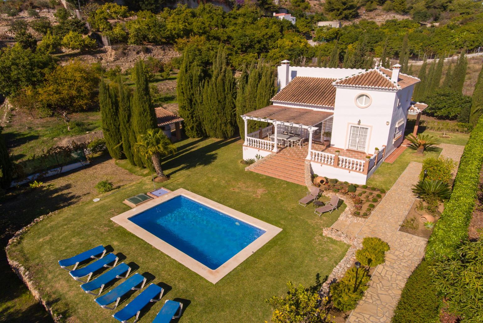 Beautiful villa with private pool , terrace and large garden area