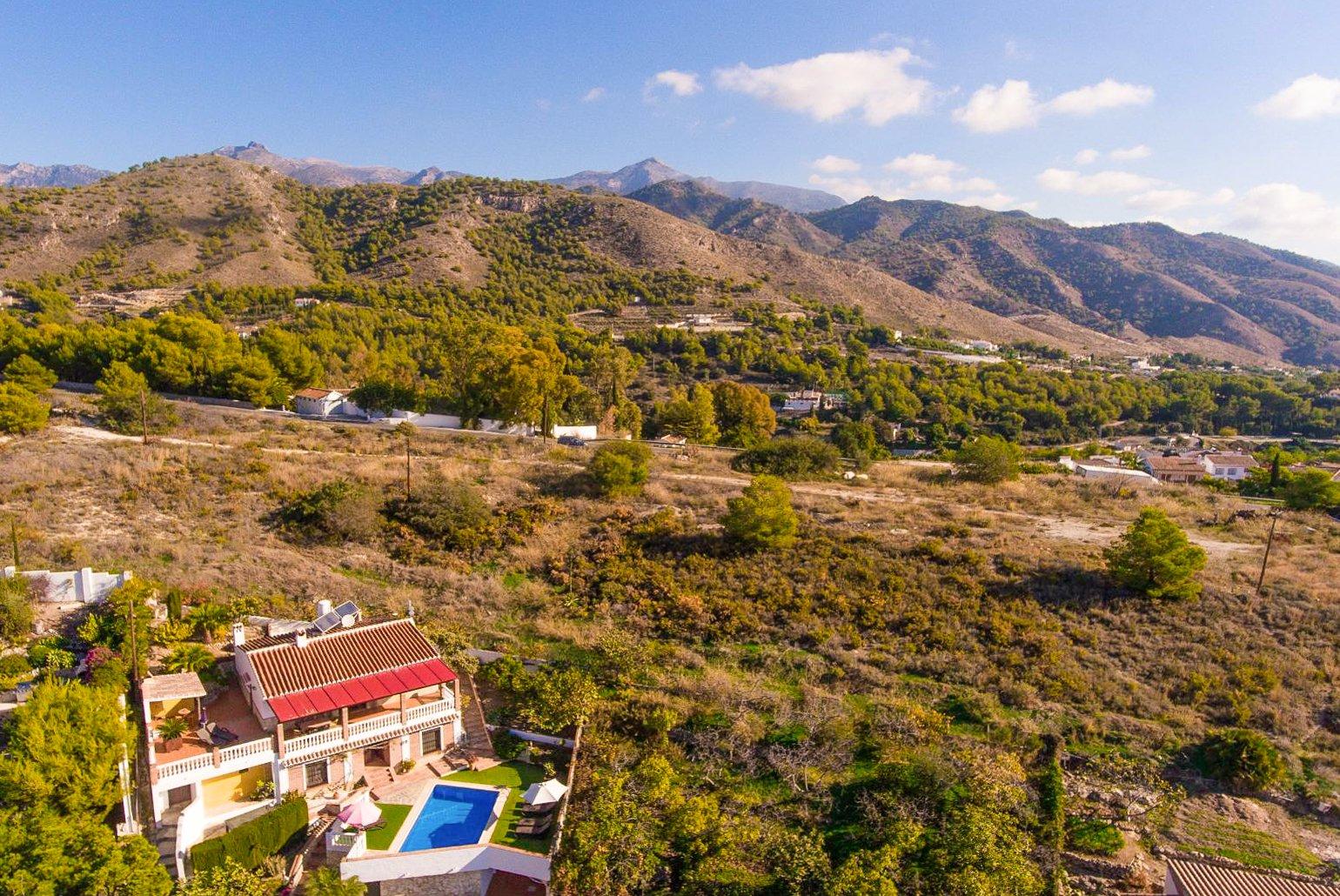 Aerial view showing location of Villa Alberto