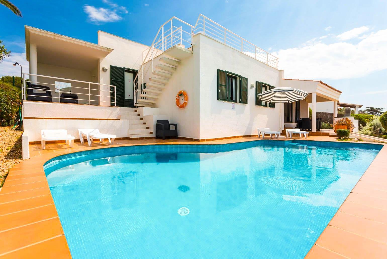 ,Beautiful villa with private pool and terrace with sea views