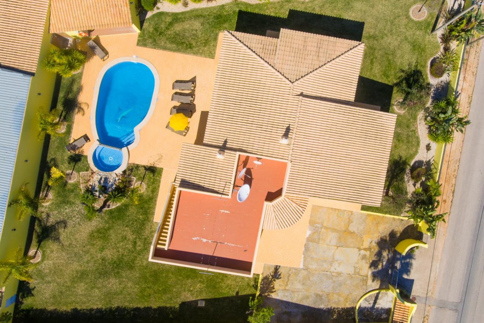 Aerial view of the villa