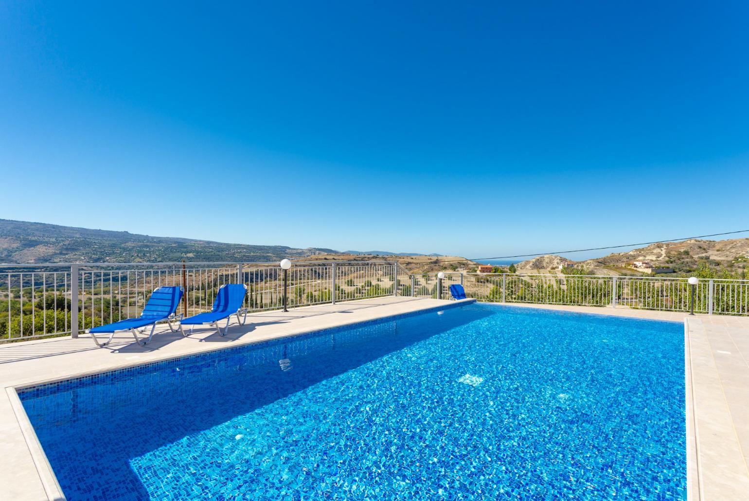 Private pool and terrace with sea views