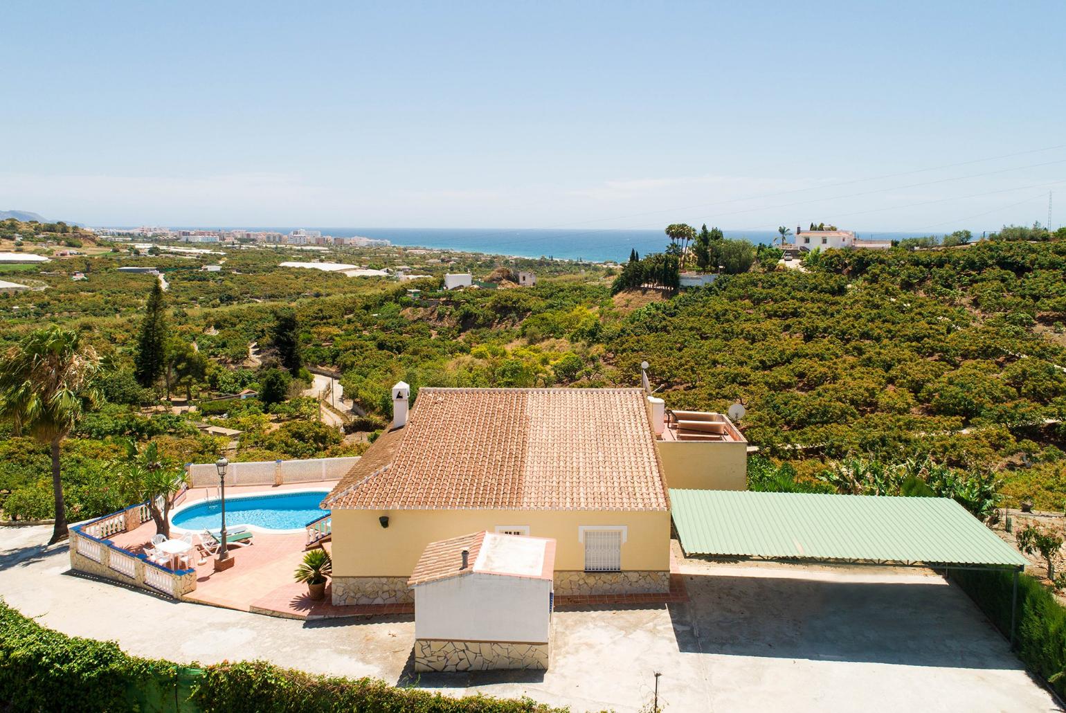 Aerial view of the villa 