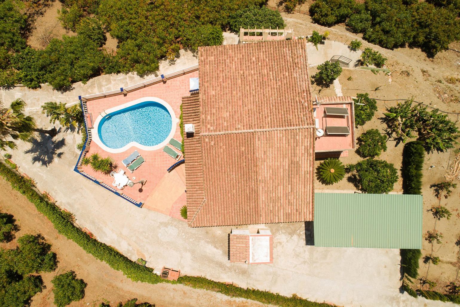 Aerial view of the villa 