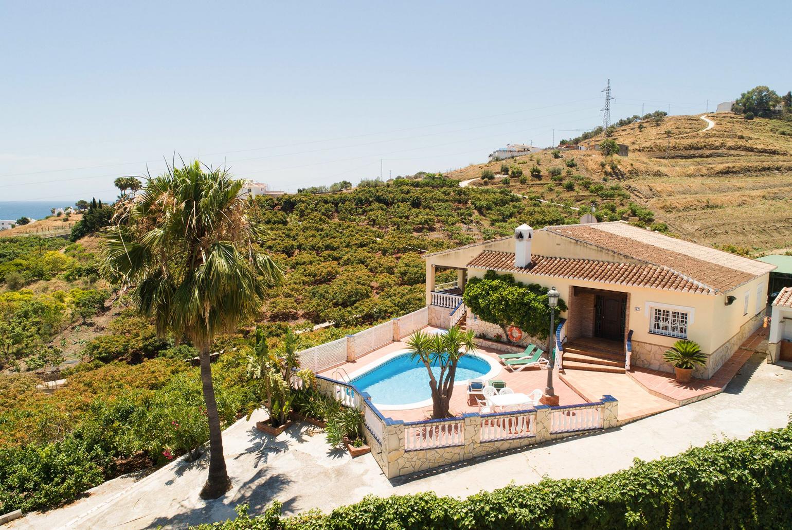 Aerial view of the villa 