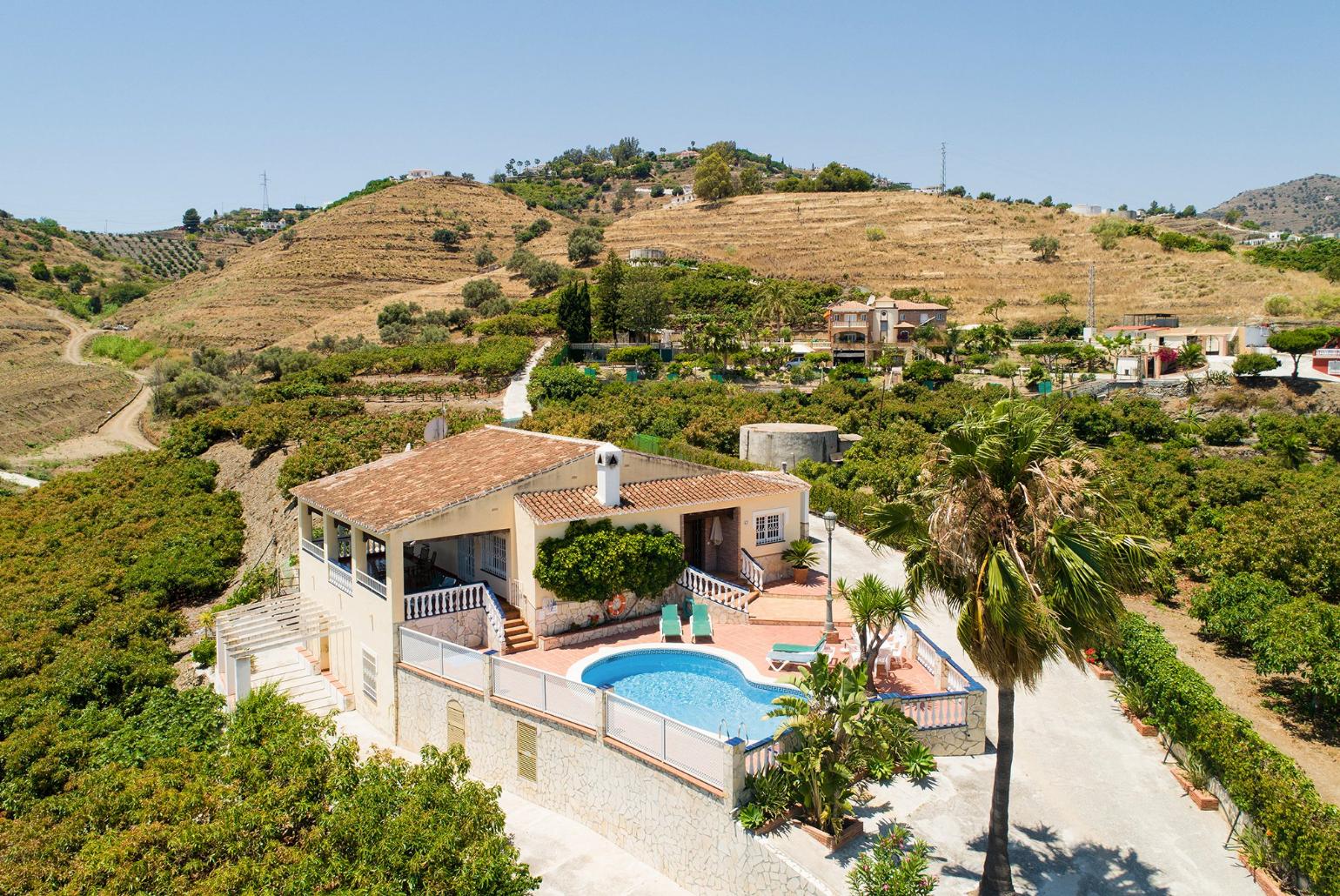 Aerial view of the villa 
