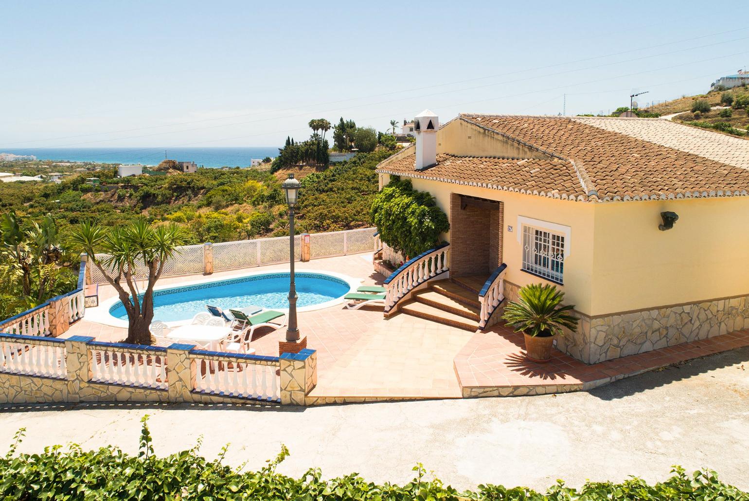 Aerial view of the villa 