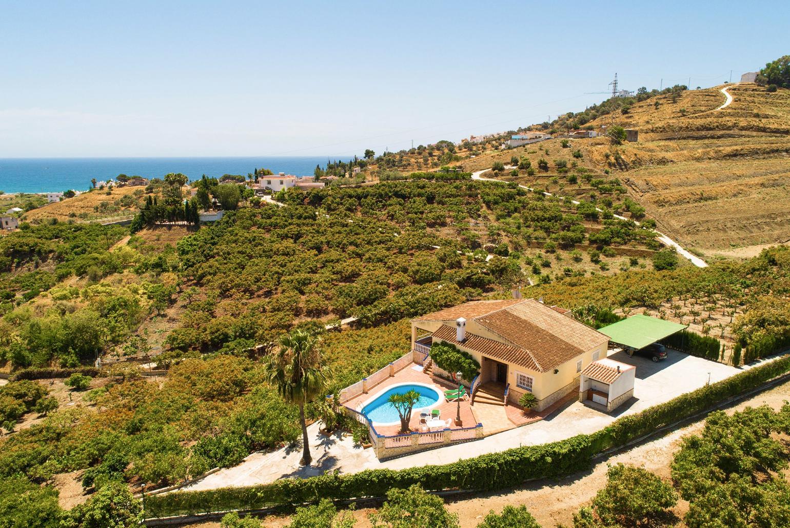 Aerial view of the villa 