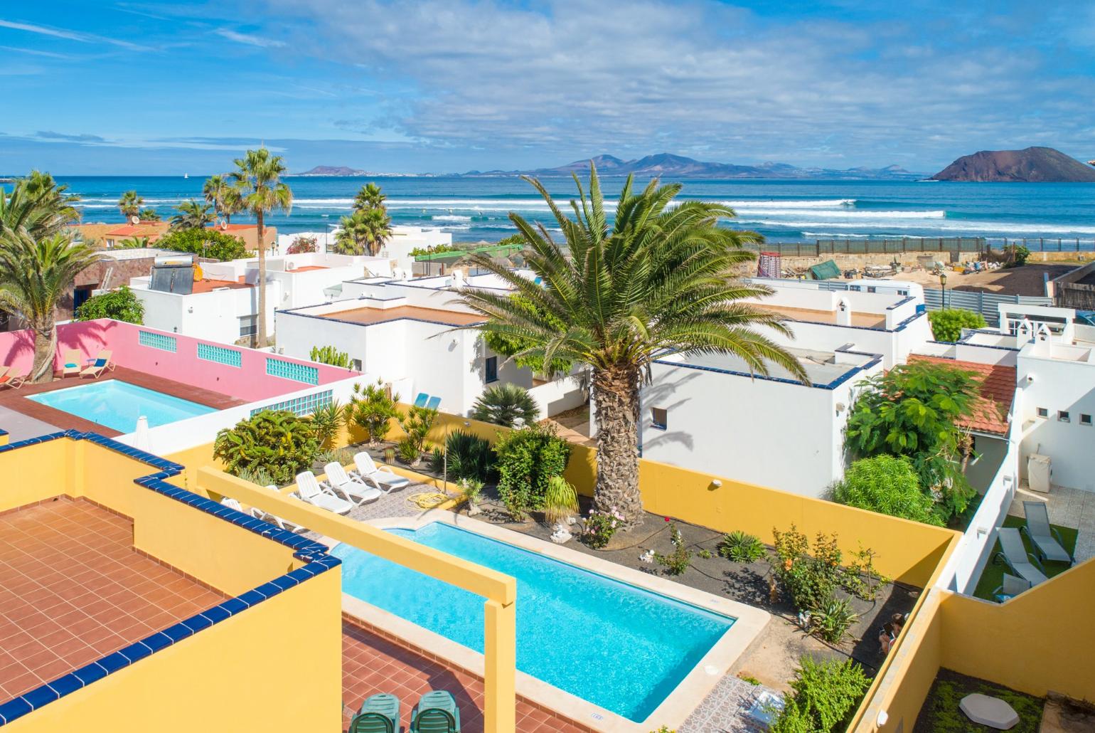 Aerial view of pool terrace