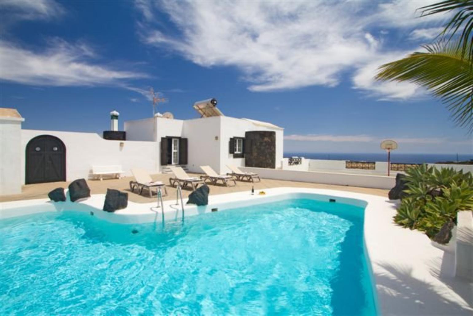 ,Beautiful villa with private pool and terrace with sea views