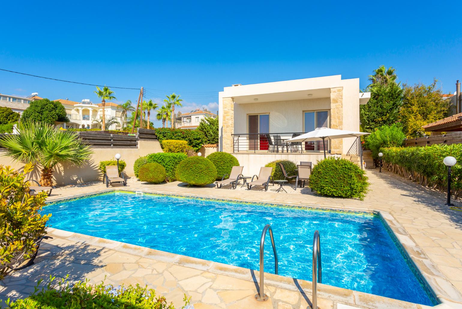 ,Beautiful villa with private pool and terrace with sea views