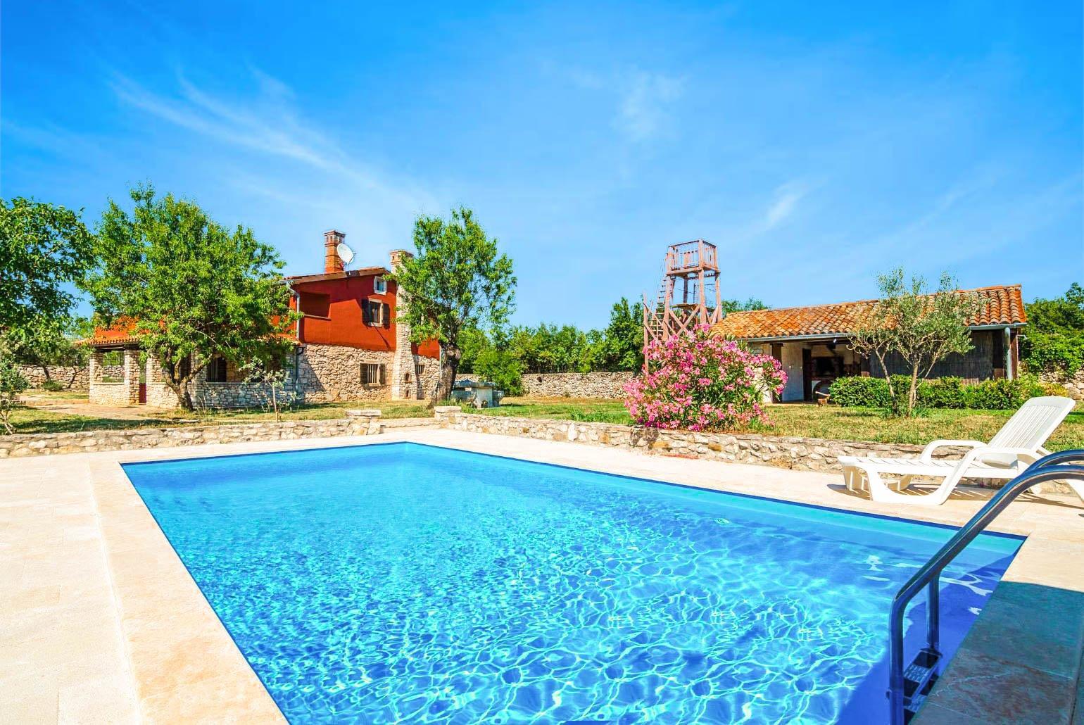 ,Beautiful villa with private swimming pool, terrace, and sauna