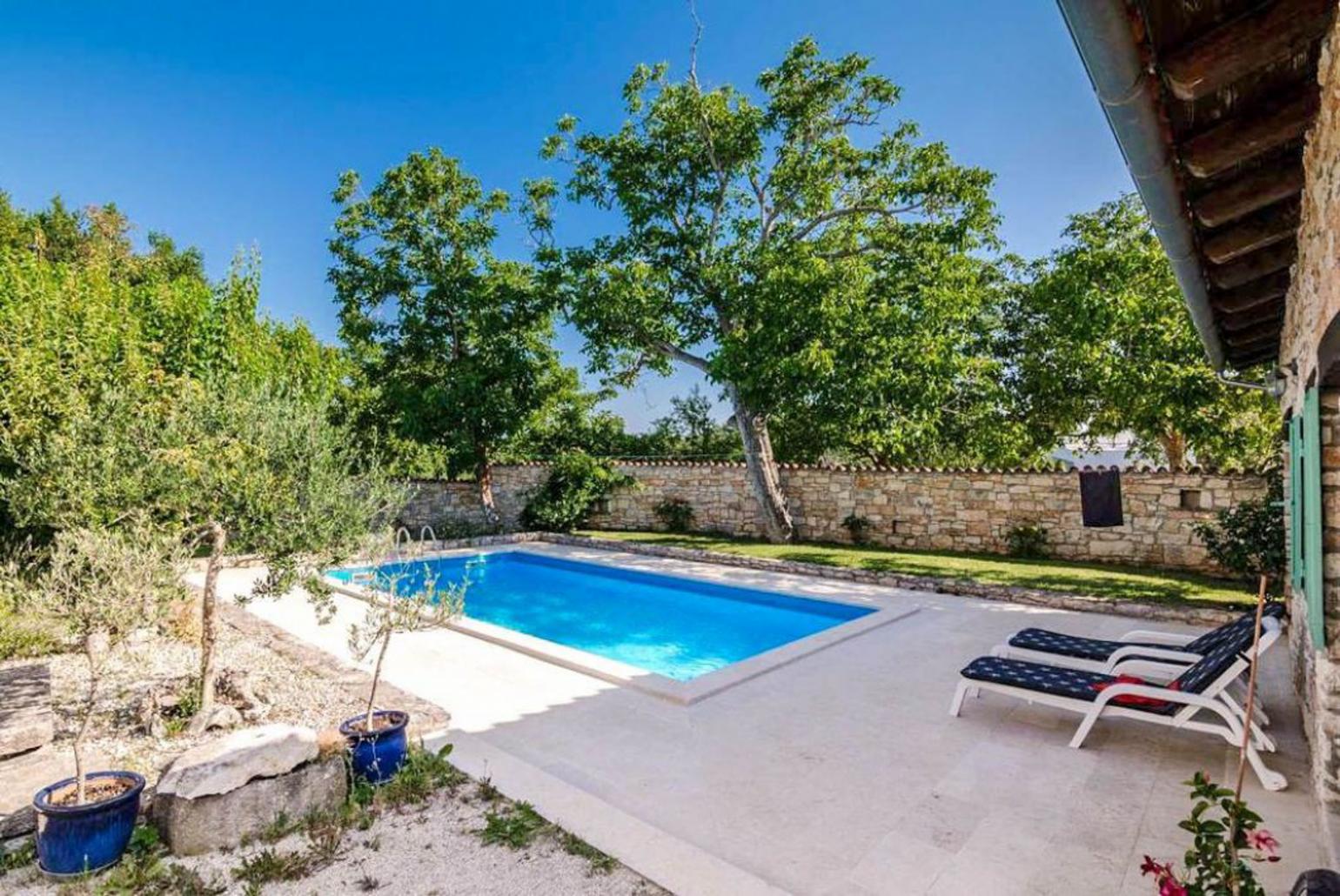 Private pool, terrace, and garden