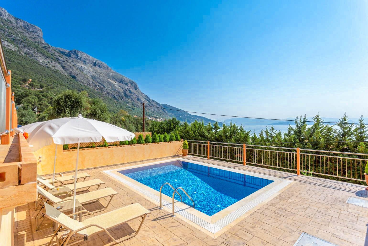 Private pool, Beautiful panoramic sea view, Sun beds and fresh air
