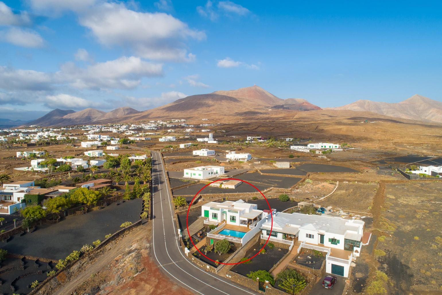 Aerial view showing location of Villa Sol Y Mar