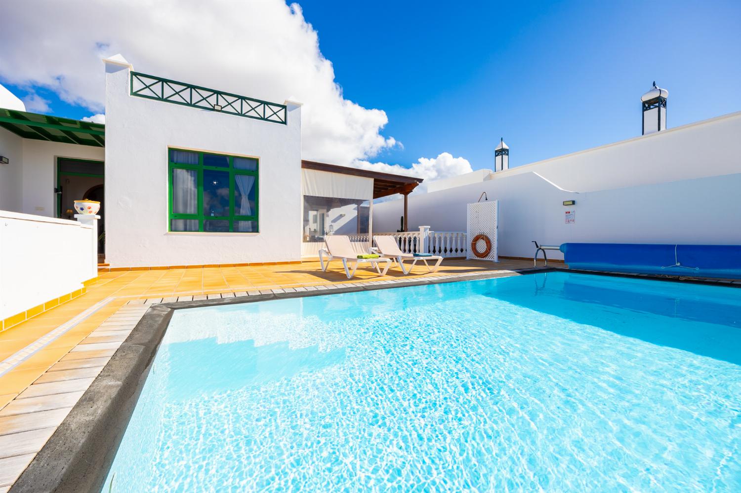 Private pool and terrace with sea views