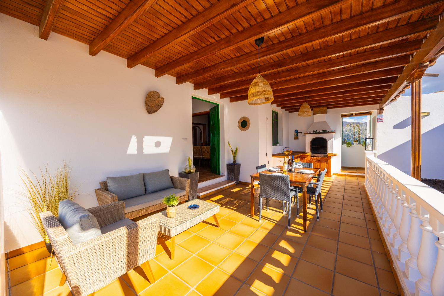 Sheltered terrace area