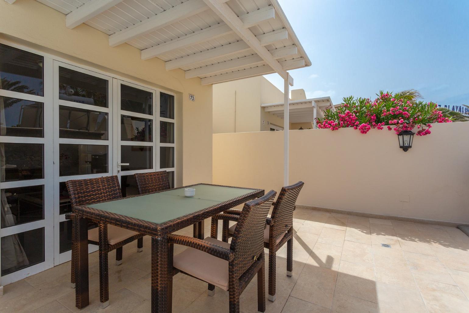 Terrace with sheltered outdoor dining area