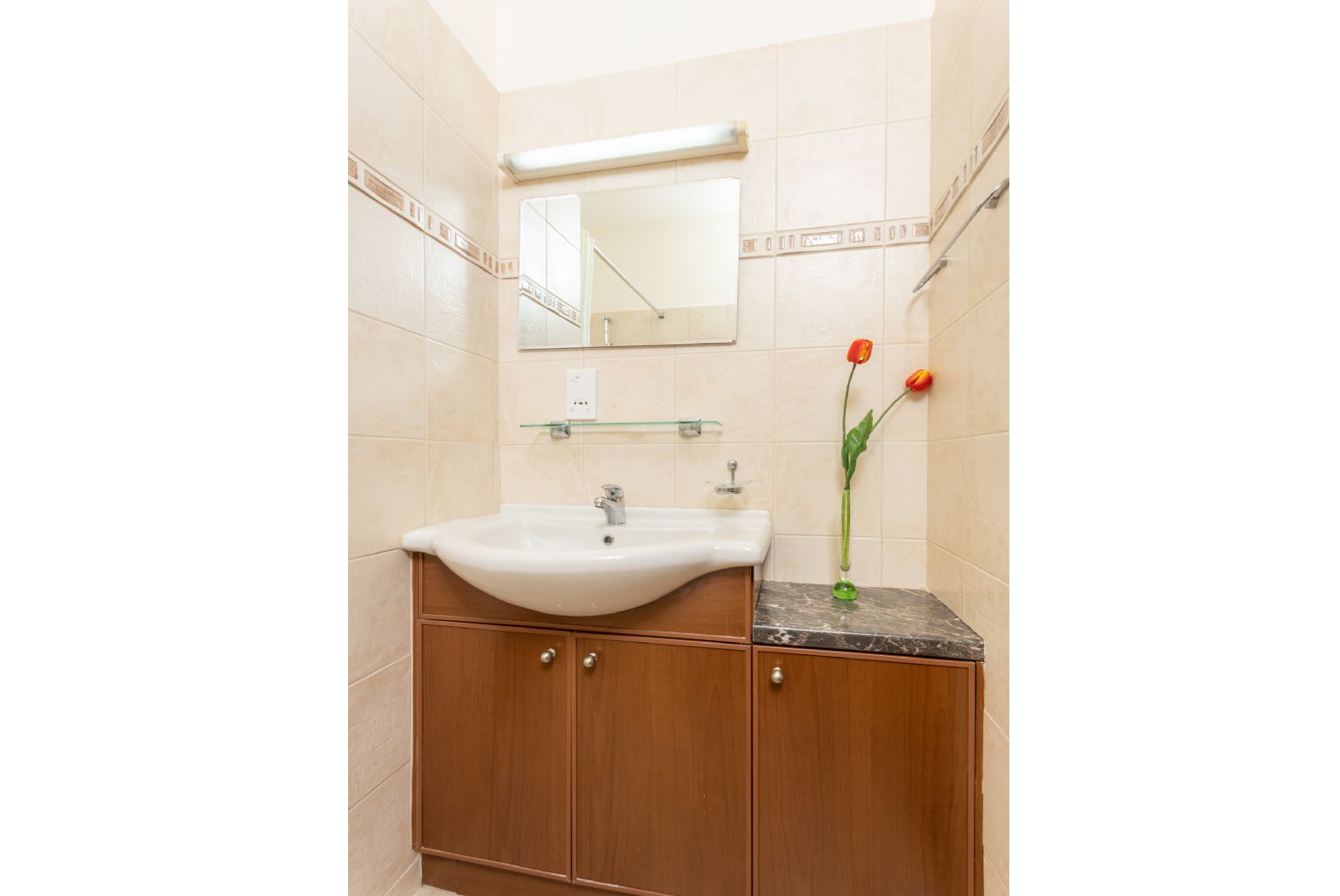 Family bathroom with bath and shower