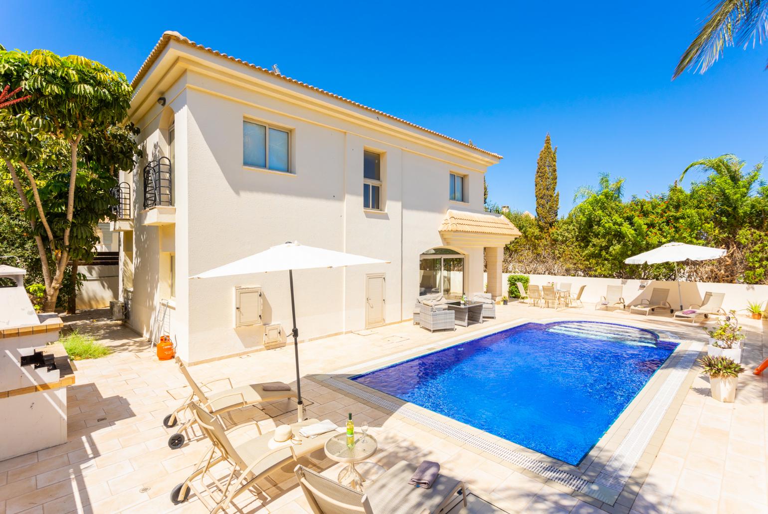 ,Beautiful villa with private pool, and terrace with sea views