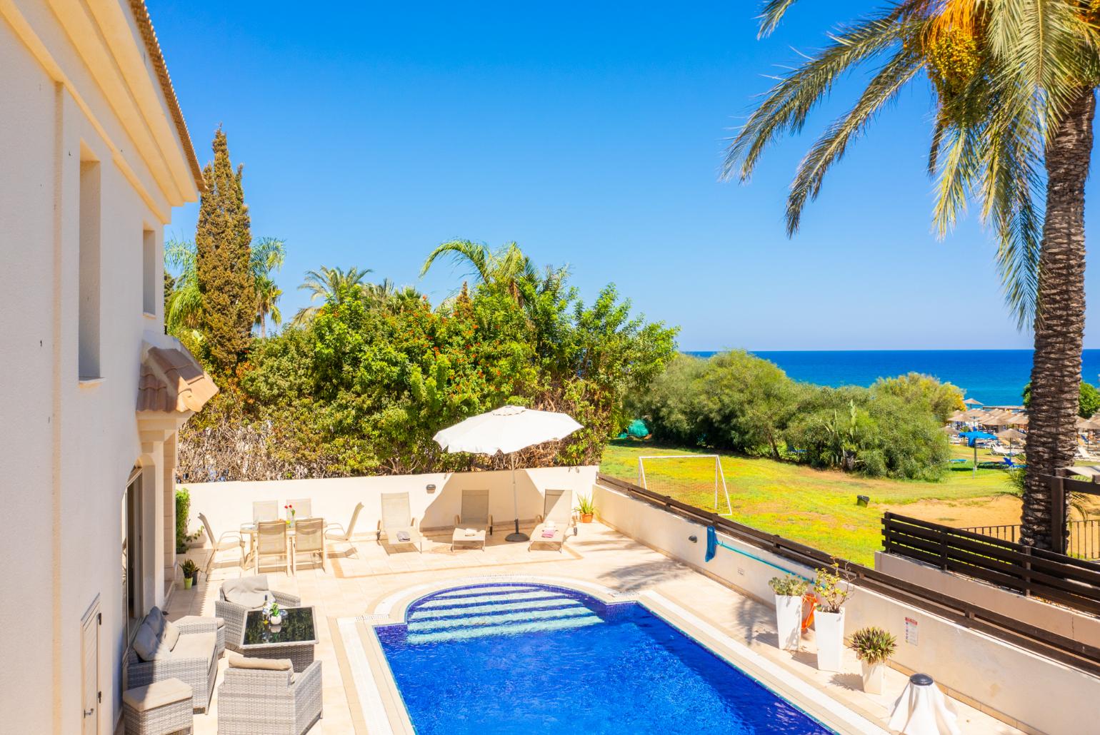 ,Beautiful villa with private pool, and terrace with sea views