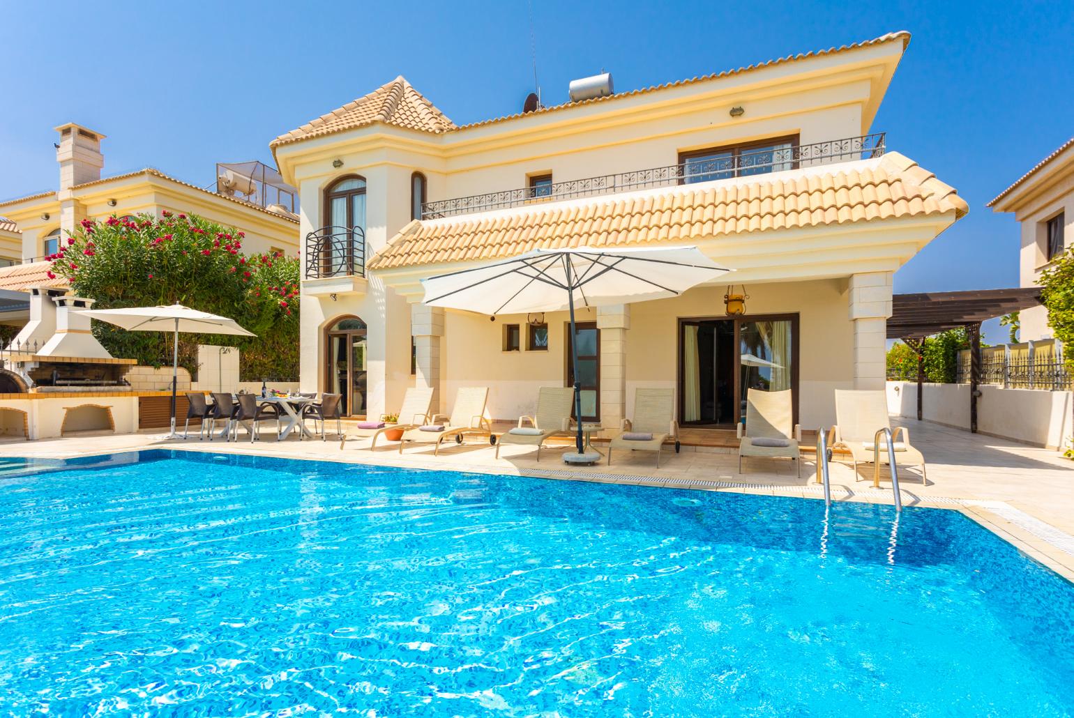 Beautiful villa with private pool, jacuzzi, terrace, and garden with sea views