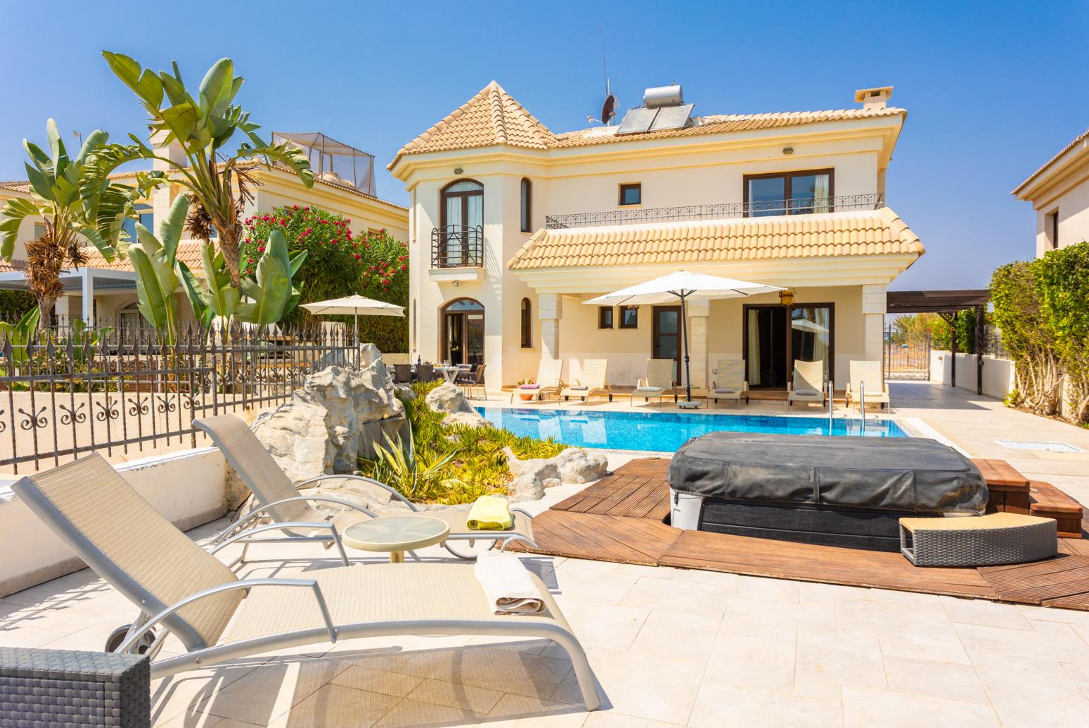 Beautiful villa with private pool, jacuzzi, terrace, and garden with sea views