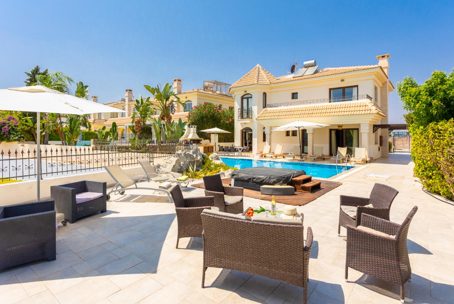 Beautiful villa with private pool, jacuzzi, terrace, and garden with sea views