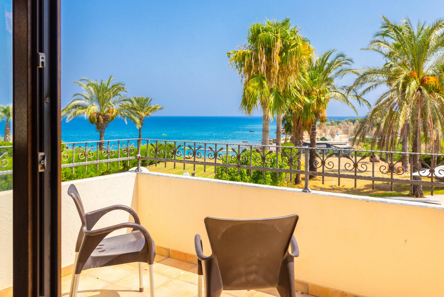 Balcony with sea views