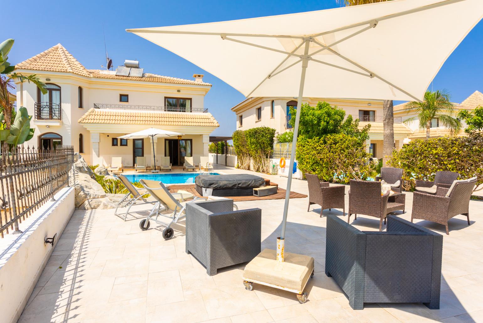 Beautiful villa with private pool, jacuzzi, terrace, and garden with sea views