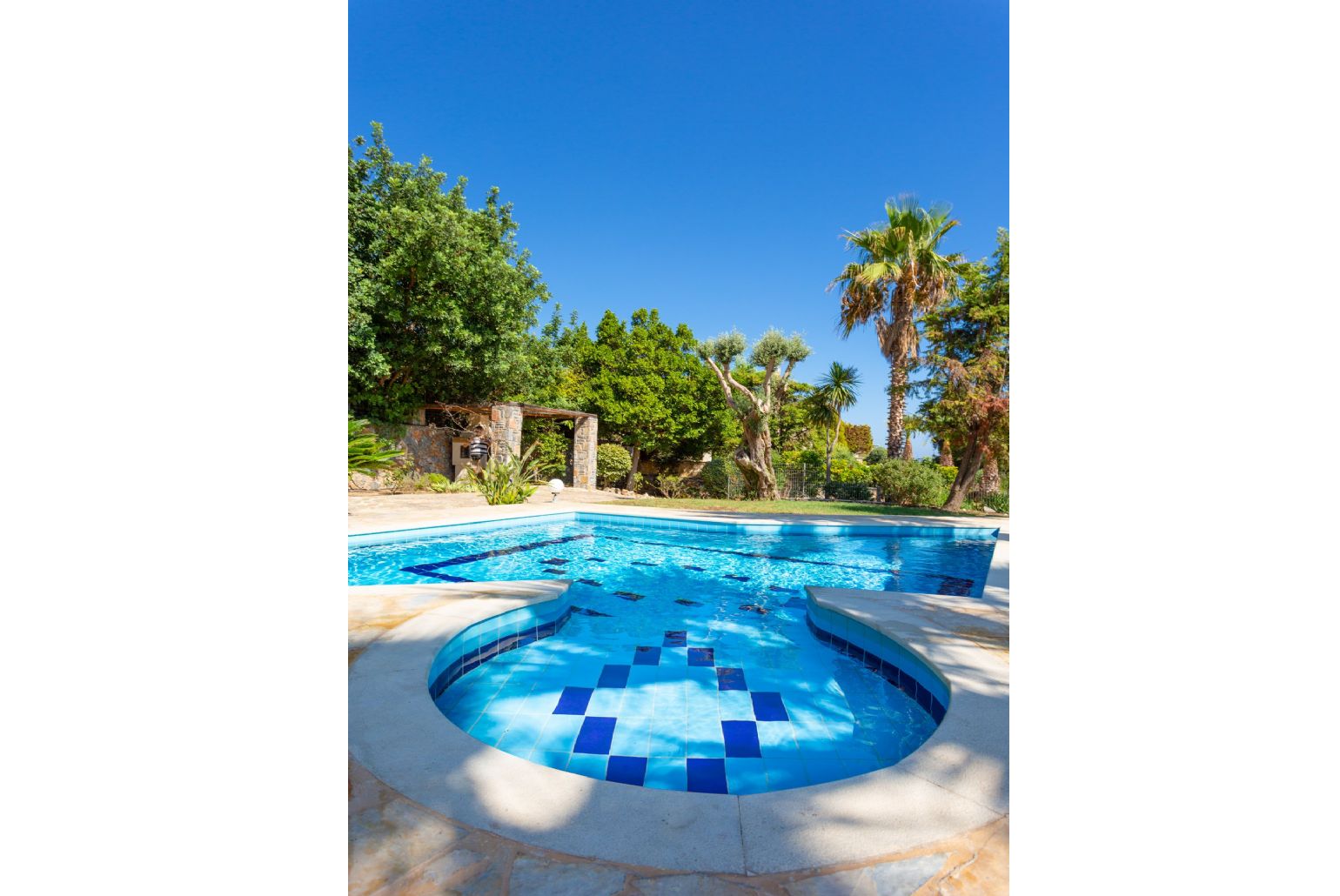 Private pool and terrace with sea views