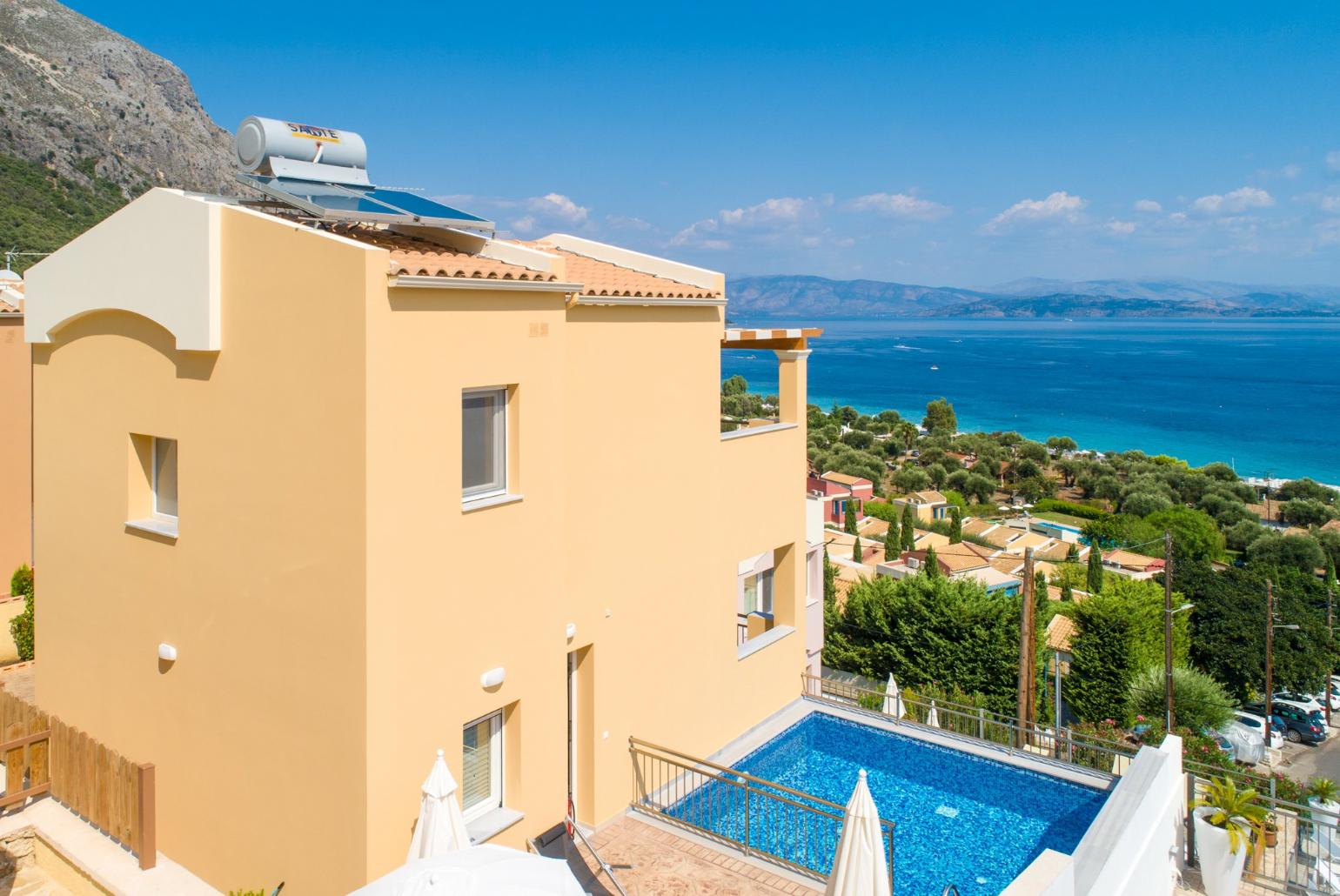 ,Beautiful villa with private infinity pool and terrace with panoramic sea views