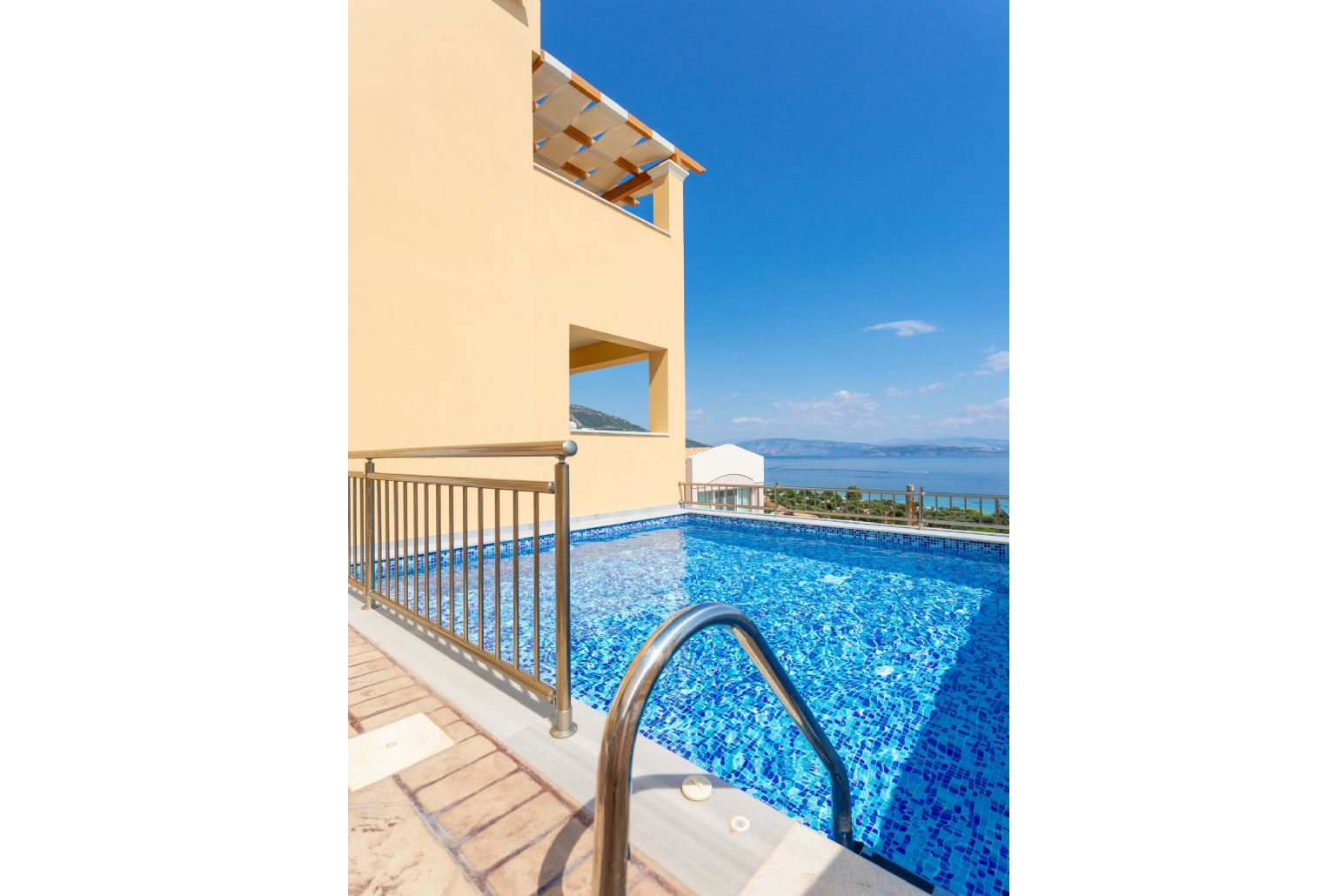 Private infinity pool with panoramic sea views