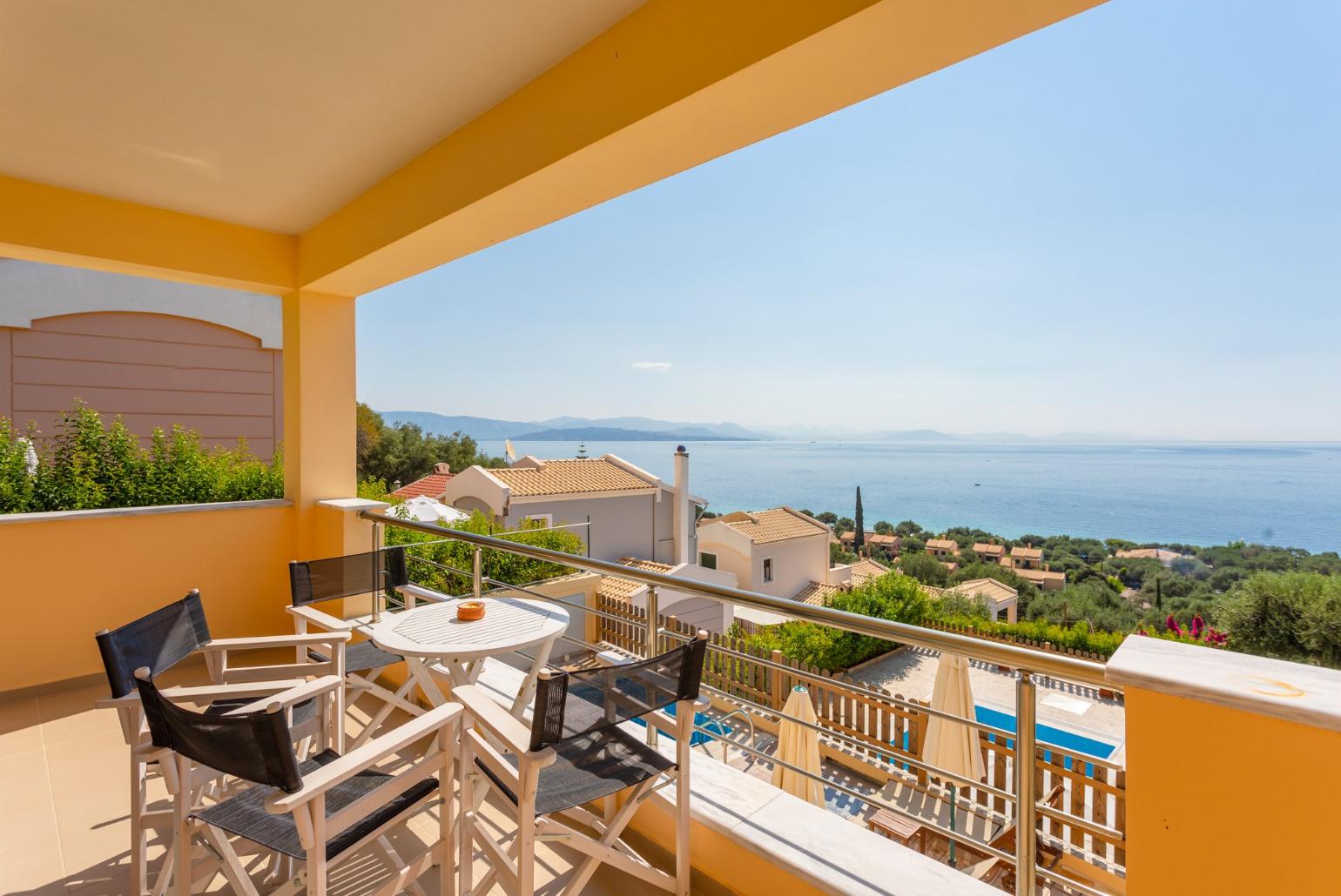 Balcony with panoramic sea views