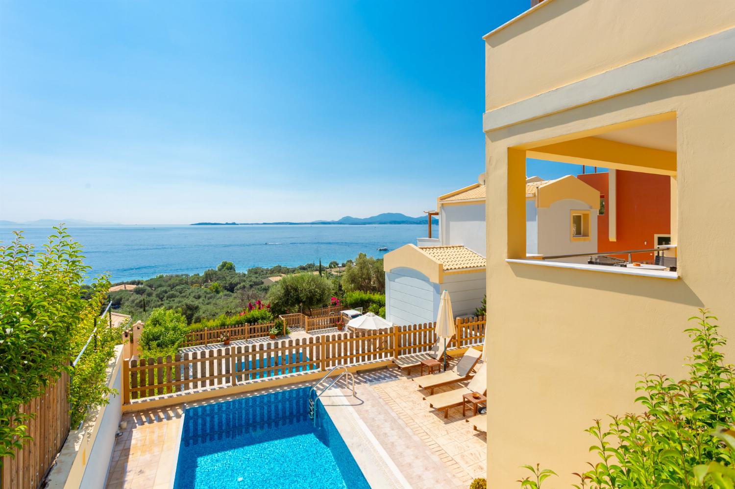 Private pool and terrace with sea views