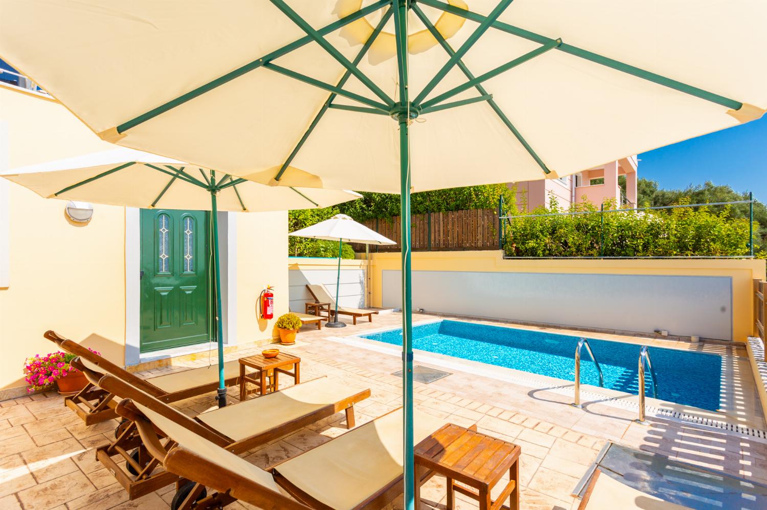 Private pool and terrace with sea views