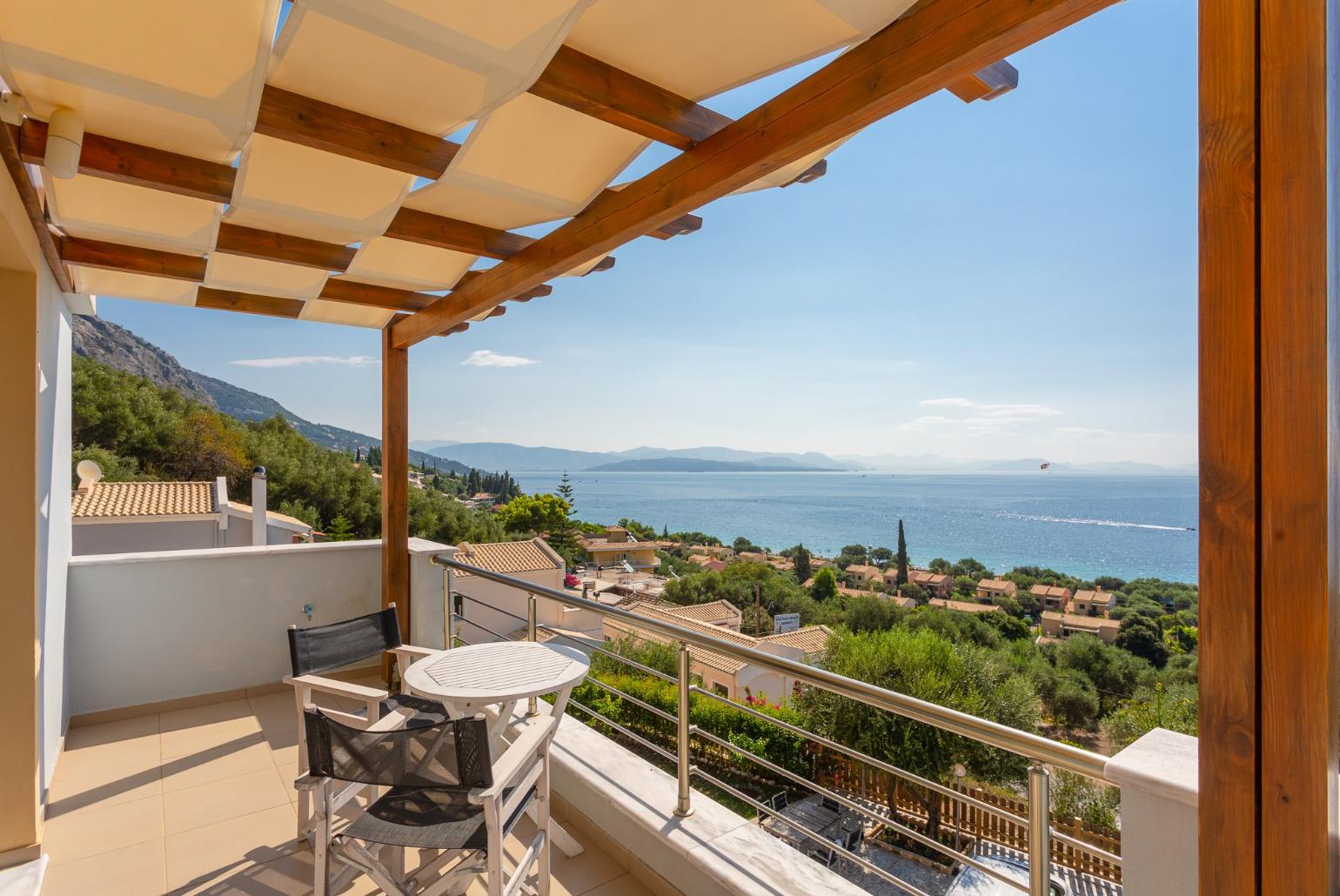 Balcony on second floor with panoramic sea views