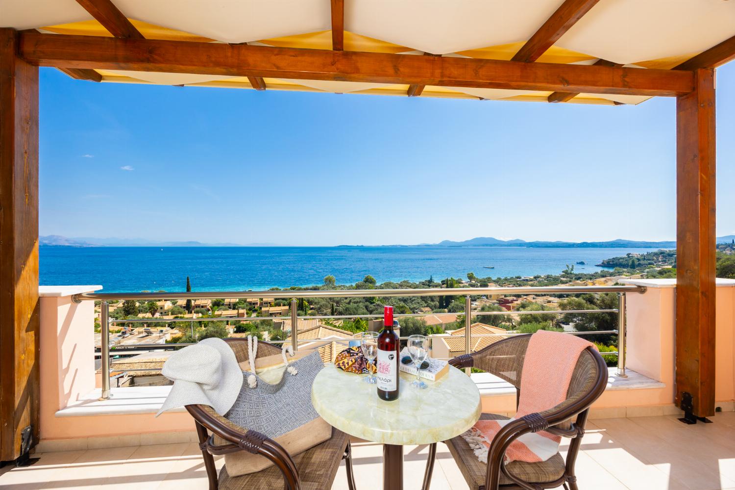 Sheltered terrace area with sea views